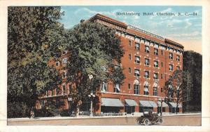 Charlotte North Carolina Mecklenburg Hotel Street View Antique Postcard K46909