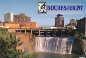 Train over High Falls at Rochester NY, New York - pm 1998