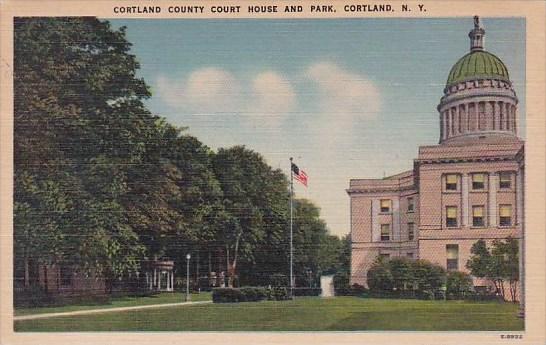 New York Cortland County Ciurt House And Park 1954