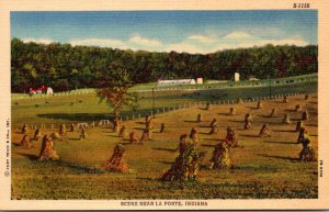 Indiana La Porte Farming Scene Curteich