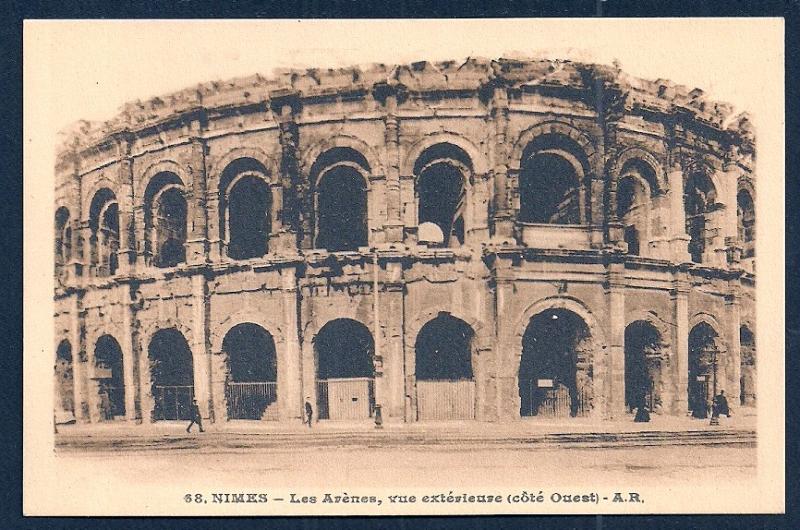 Nimes Arena West Face Gard France unused c1920's