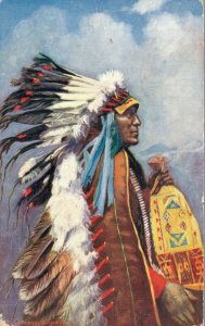 Native Americana Stranger Horse Well Known Chief Vintage Postcard 07.90