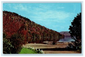 View Of Oxbow Lake In The Adirondacks NY, Falls Splashes Water Vintage Postcard