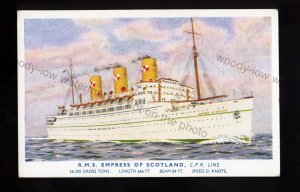 LS4096 - C.P.R. Line Liner - Empress of Scotland - Artist - U/K - postcard