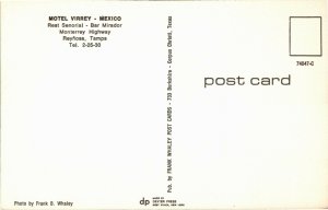 Postcard Mexico Tamaulipas Reynosa Motel Virrey Restaurant Bar Mirador 1960s M56