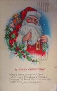 Christmas Santa Clause c1910 Postcard