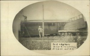 Columbus OH Railroad Strike Social/Labor History RR Wreck 1910 RPPC xst