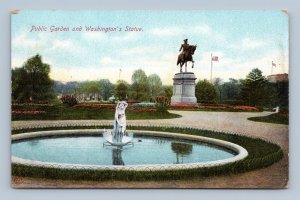 Public Garden Fountain and Statue Boston Massachusetts MA 1910 DB Postcard F19