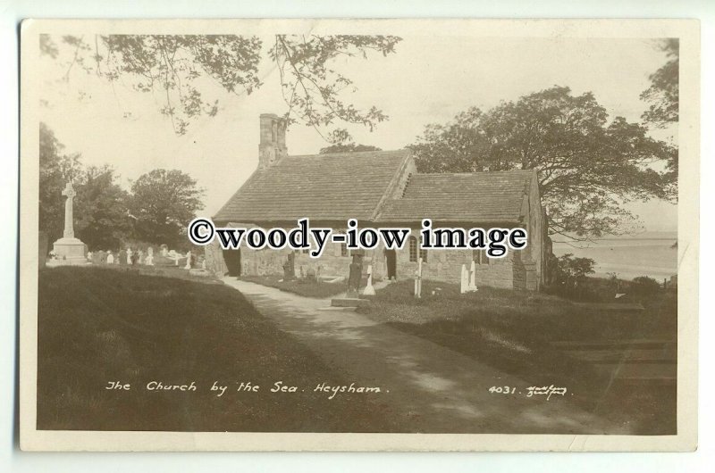 cu2033 - Early View of Little Church & Cemetery by the Sea, Heysham - postcard