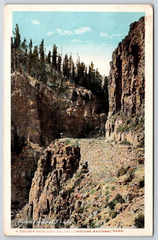 Vintage Postcard A Golden Gate Grand Canyon Yellowstone National Park Wyoming WY