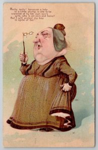 Plump Old Lady Woman Hoity Toity Mother-in-Law PFB Postcard A21