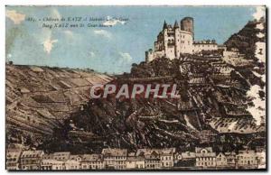 Old Postcard Chateau De Katz And houses St Goar