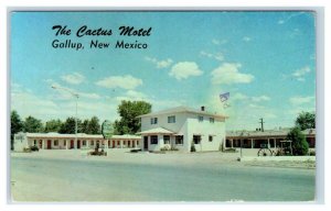 GALLUP, NM New Mexico ~ Route 66 ~ CACTUS MOTEL c1950s Mailed in 1984 Postcard