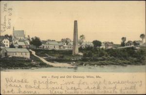 Winn ME Ferry & Old Chimney c1905 Postcard