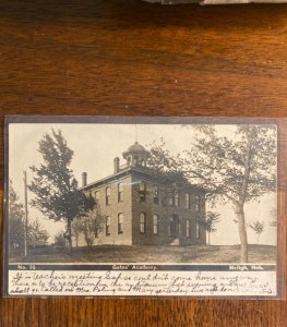 F43/ Neligh Nebraska RPPC Postcard 1908 Gates' Academy Building