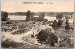 Chaumont-Sur-Loire Le Prieure French Restaurant Aerial View Postcard