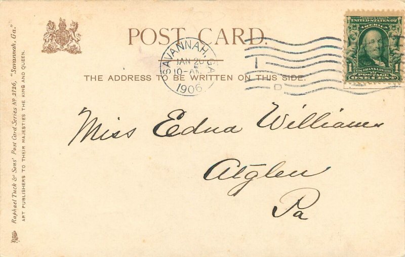 Tuck Postcard 2126 Savannah GA The Hermitage