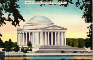 Vtg 1940s Thomas Jefferson Memorial Washington DC Unused Linen Postcard
