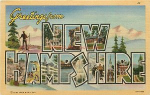 NH, New Hampshire, Large Letter, Curt Teich No. 9A-H1458