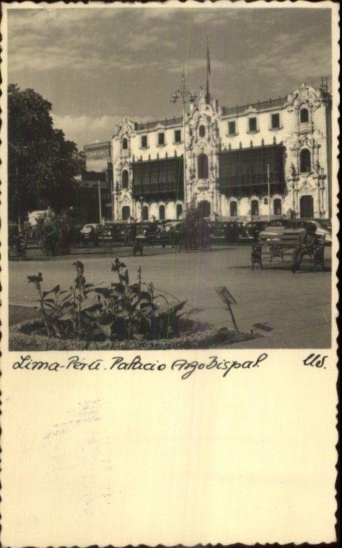 Lima Peru Palacio Used Real Photo Postcard Nice Cover Stamps Cancel etc 1950
