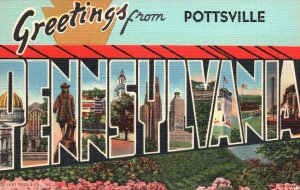 Greetings From Pottsville Pennsylvania PA Historical Buildings Vintage Postcard