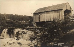 Lincoln VT Covered Bridge + Photography c1920s-30s Real Photo Postcard