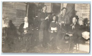 c1910's Orchestra Musician Family Saskatchewan Canada RPPC Photo Postcard