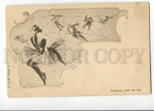 3031681 Lady as SPIDER & Little Men Fantasy ART NOUVEAU vintage