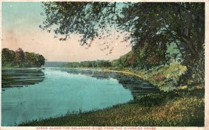 Vintage Postcard 1921 Scene Along The Delaware River From Riverside House