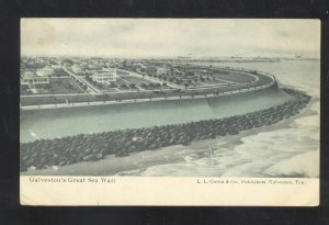 GALVESTON TEXAS THE GREAT SEA WALL 1907 VINTAGE POSTCARD