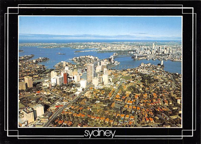 Birds Eye View Sydney Australia Writing on back 