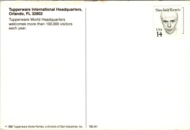 Tupperware International Headquarters, night, Orlando, Florida Postcard 1986