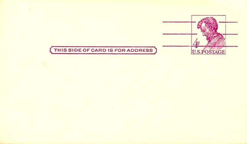 U. S. Postal Card, UX48. Lincoln 4¢