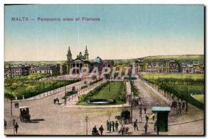 Postcard Old Malta Panoramic View of Floriana