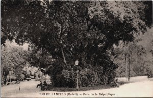 Brazil Rio De Janeiro Parc de la Republique Vintage Postcard C105
