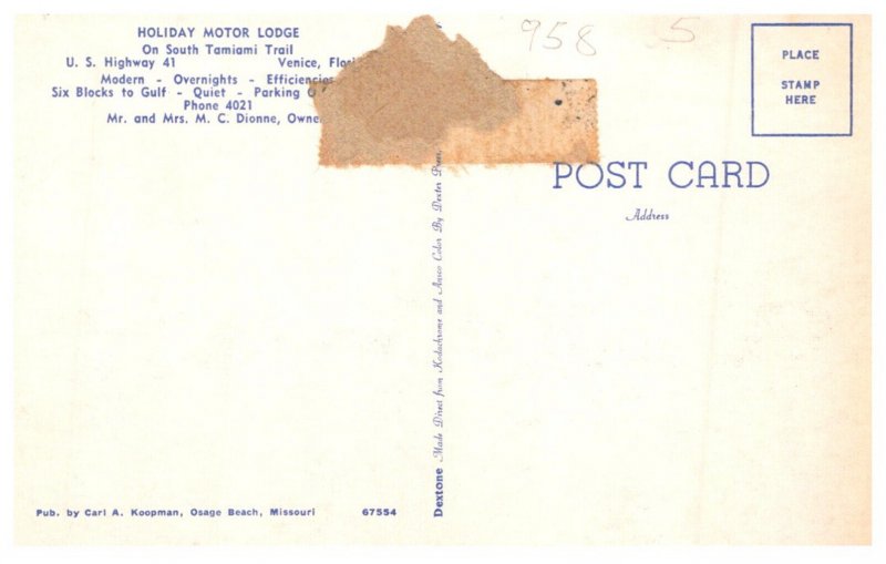Florida  Venice  Holiday Motor Lodge