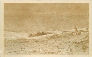 Alaska Fairbanks Hydraulic Gold Mining 1920s RPPC Photo Postcard 22-5719