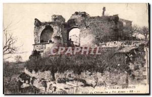 Old Postcard Cubzac Points Ruins Of Chateau Des 4 Fils Aymon