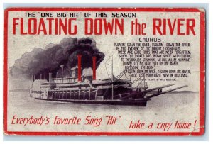 Floating Down The River Theater Advertising John Baxter Antique Postcard