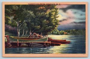 Postcard NC Windsor Scenic Greetings From Windsor North Carolina Linen #2 N8