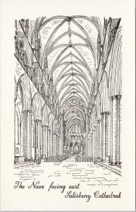 The Nave Facing East Salisbury Cathedral UK Unused Postcard F20