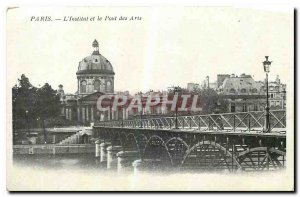 Old Postcard Paris Institute and the Pont des Arts