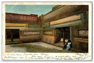 1906 Woman Sitting in Mitla Ruin Oaxaca State Mexico Antique Postcard