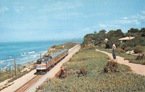 THE SAN DIEGAN Coastal View Los Angeles-San Diego, CA Amtrak Train Postcard