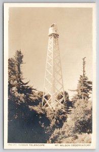 Mt Wilson Observatory 150ft Tower Telescope c1930s California RPPC Postcard C21