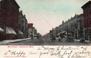 Postcard Main Street in Greenville, Michigan~119769