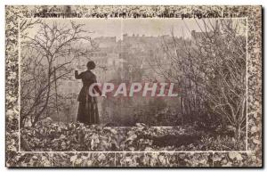 Old Postcard Fougeres View D together on Lower Town