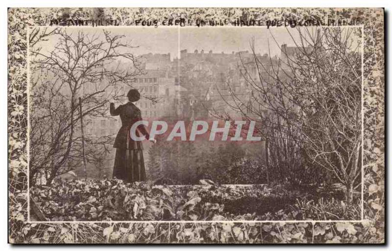 Old Postcard Fougeres View D together on Lower Town