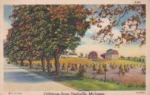 Michigan Greetings From Nashville 1938 Curteich