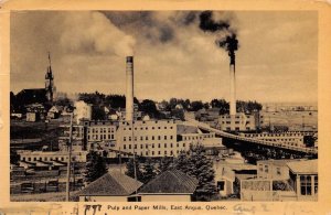 East Angus Quebec Canada Pulp and Paper Mill Vintage Postcard AA83800